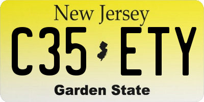 NJ license plate C35ETY
