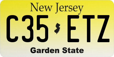 NJ license plate C35ETZ