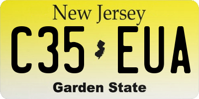 NJ license plate C35EUA