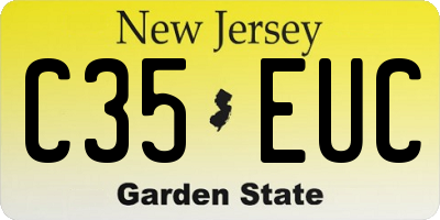 NJ license plate C35EUC