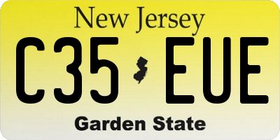 NJ license plate C35EUE