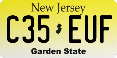 NJ license plate C35EUF