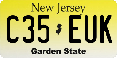 NJ license plate C35EUK