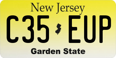 NJ license plate C35EUP
