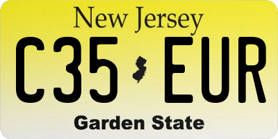 NJ license plate C35EUR