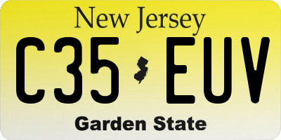 NJ license plate C35EUV
