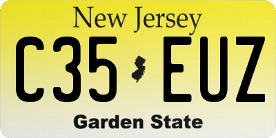 NJ license plate C35EUZ