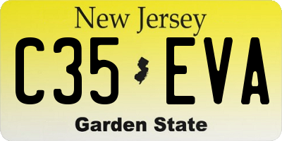 NJ license plate C35EVA