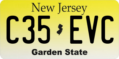 NJ license plate C35EVC