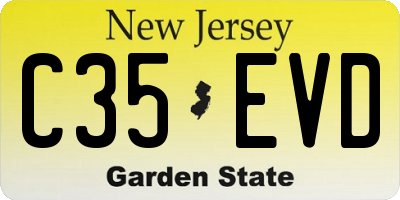 NJ license plate C35EVD