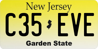 NJ license plate C35EVE