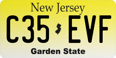 NJ license plate C35EVF