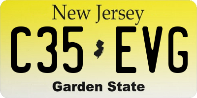 NJ license plate C35EVG