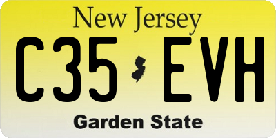 NJ license plate C35EVH