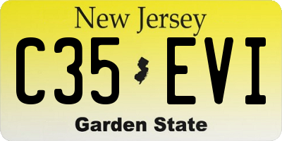 NJ license plate C35EVI