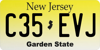 NJ license plate C35EVJ