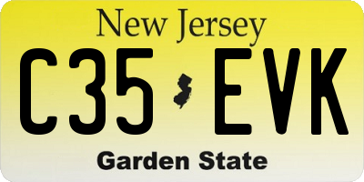 NJ license plate C35EVK