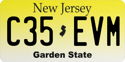 NJ license plate C35EVM