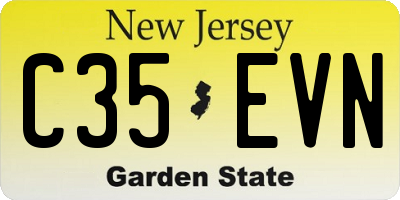 NJ license plate C35EVN