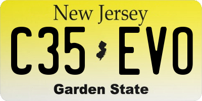 NJ license plate C35EVO