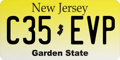 NJ license plate C35EVP