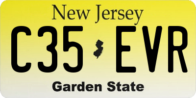 NJ license plate C35EVR