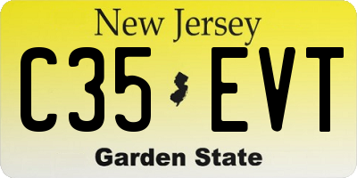 NJ license plate C35EVT