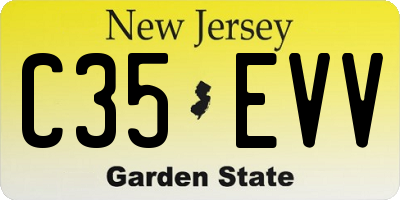 NJ license plate C35EVV