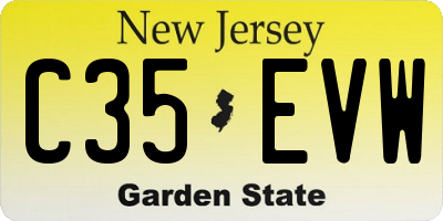 NJ license plate C35EVW