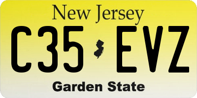 NJ license plate C35EVZ