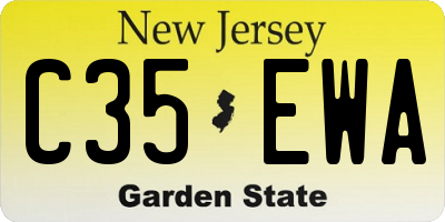 NJ license plate C35EWA