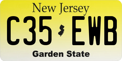 NJ license plate C35EWB