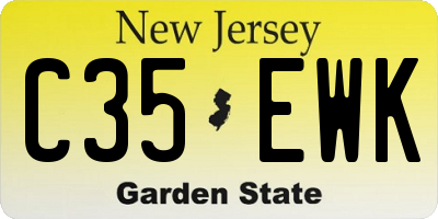 NJ license plate C35EWK