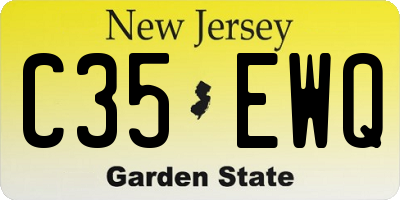 NJ license plate C35EWQ