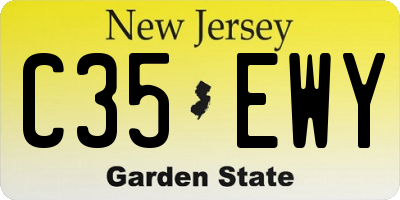 NJ license plate C35EWY