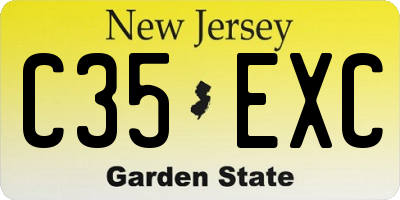 NJ license plate C35EXC