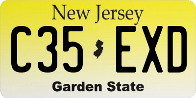 NJ license plate C35EXD
