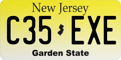 NJ license plate C35EXE