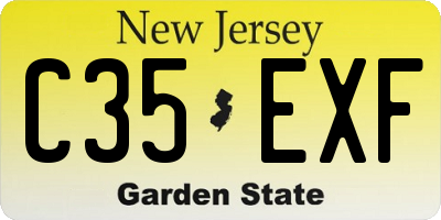 NJ license plate C35EXF