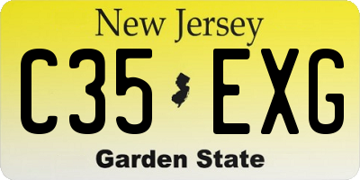 NJ license plate C35EXG