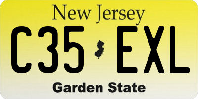 NJ license plate C35EXL