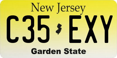 NJ license plate C35EXY