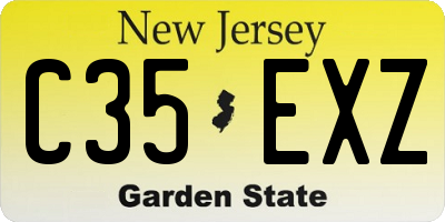 NJ license plate C35EXZ