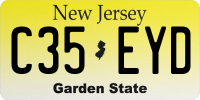 NJ license plate C35EYD