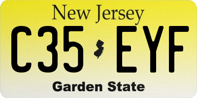 NJ license plate C35EYF