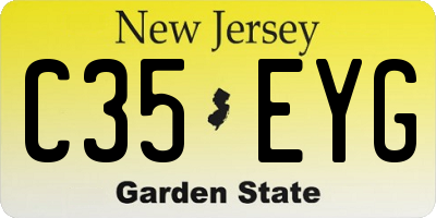 NJ license plate C35EYG