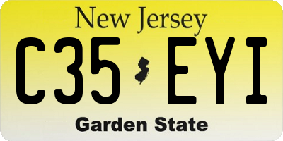 NJ license plate C35EYI