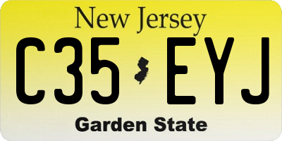 NJ license plate C35EYJ