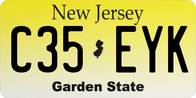 NJ license plate C35EYK