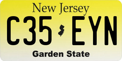 NJ license plate C35EYN